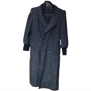 J. Gallery Vintage Blue Wool Trench Coat Womens 11/12